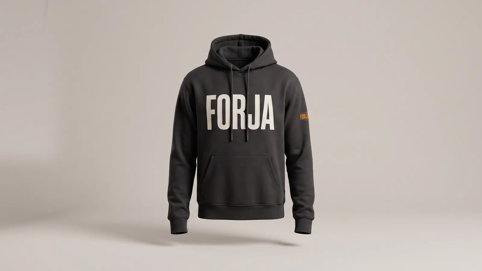 Sudadera negra con FORJA bordado en el pecho